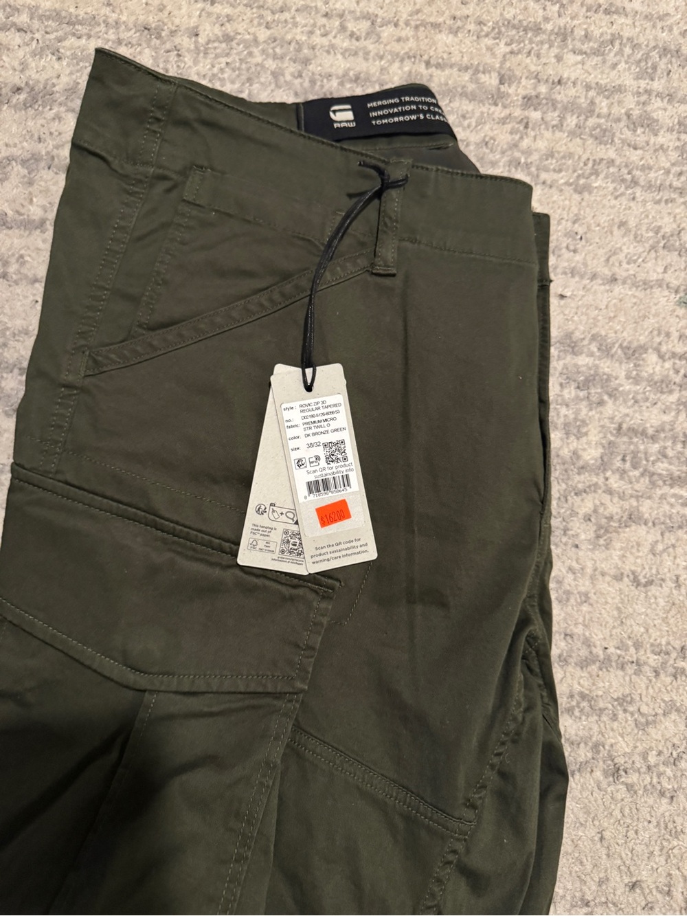 G-Star Men’s Dark Olive Cargo Pants